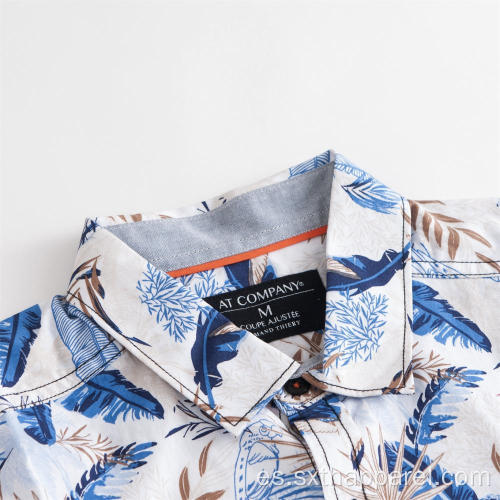 Camisa de verano estampada de manga corta casual hawaiana para hombre